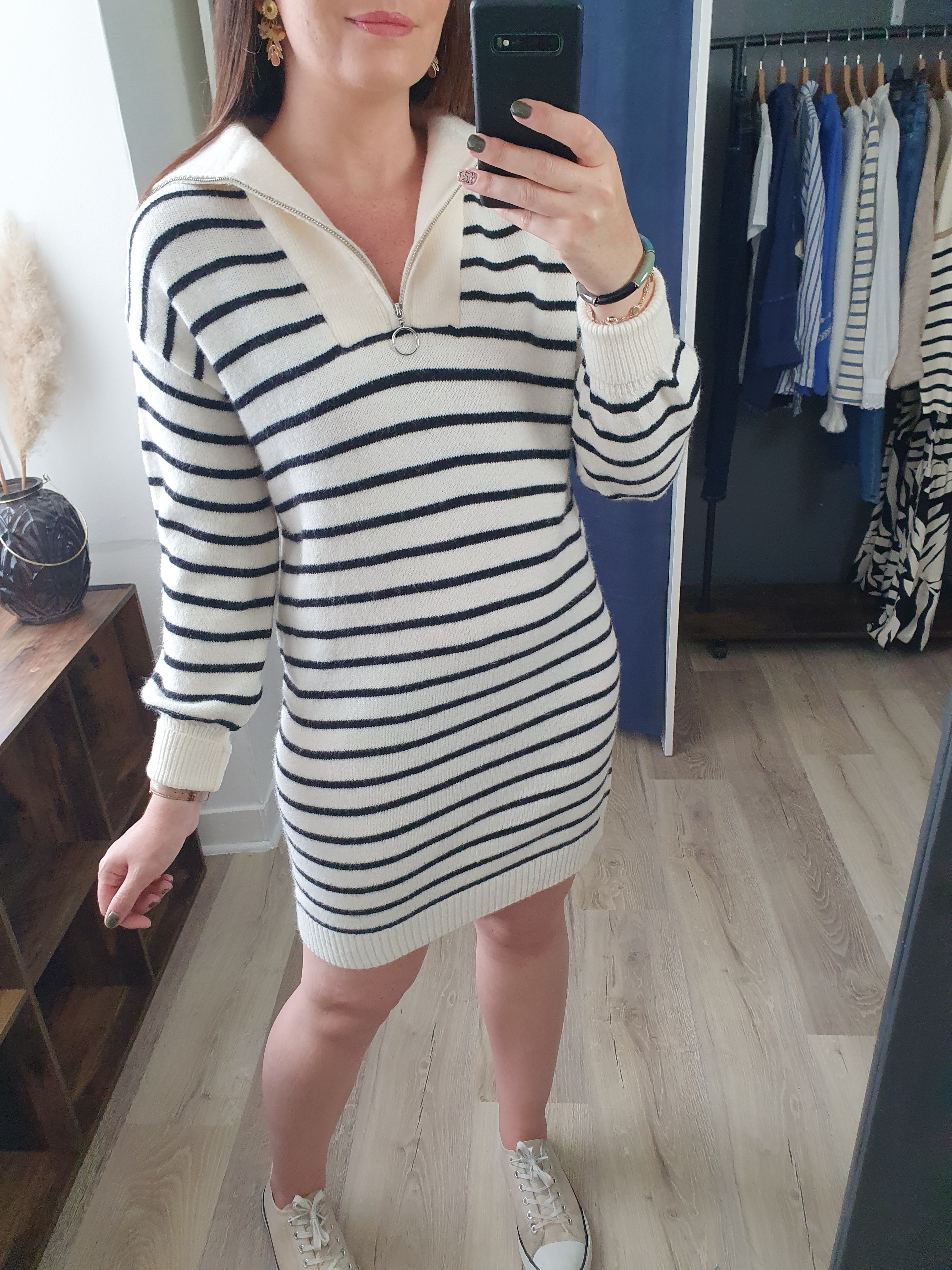 Robe pull marinière femme sale