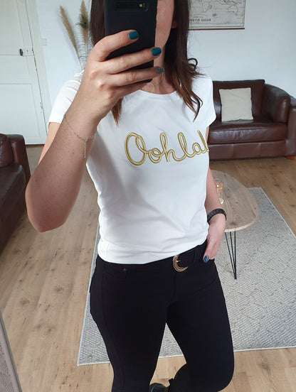 T-shirt OOHLALA (blanc/or)