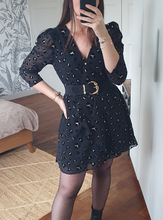 Robe noire LEOPARD