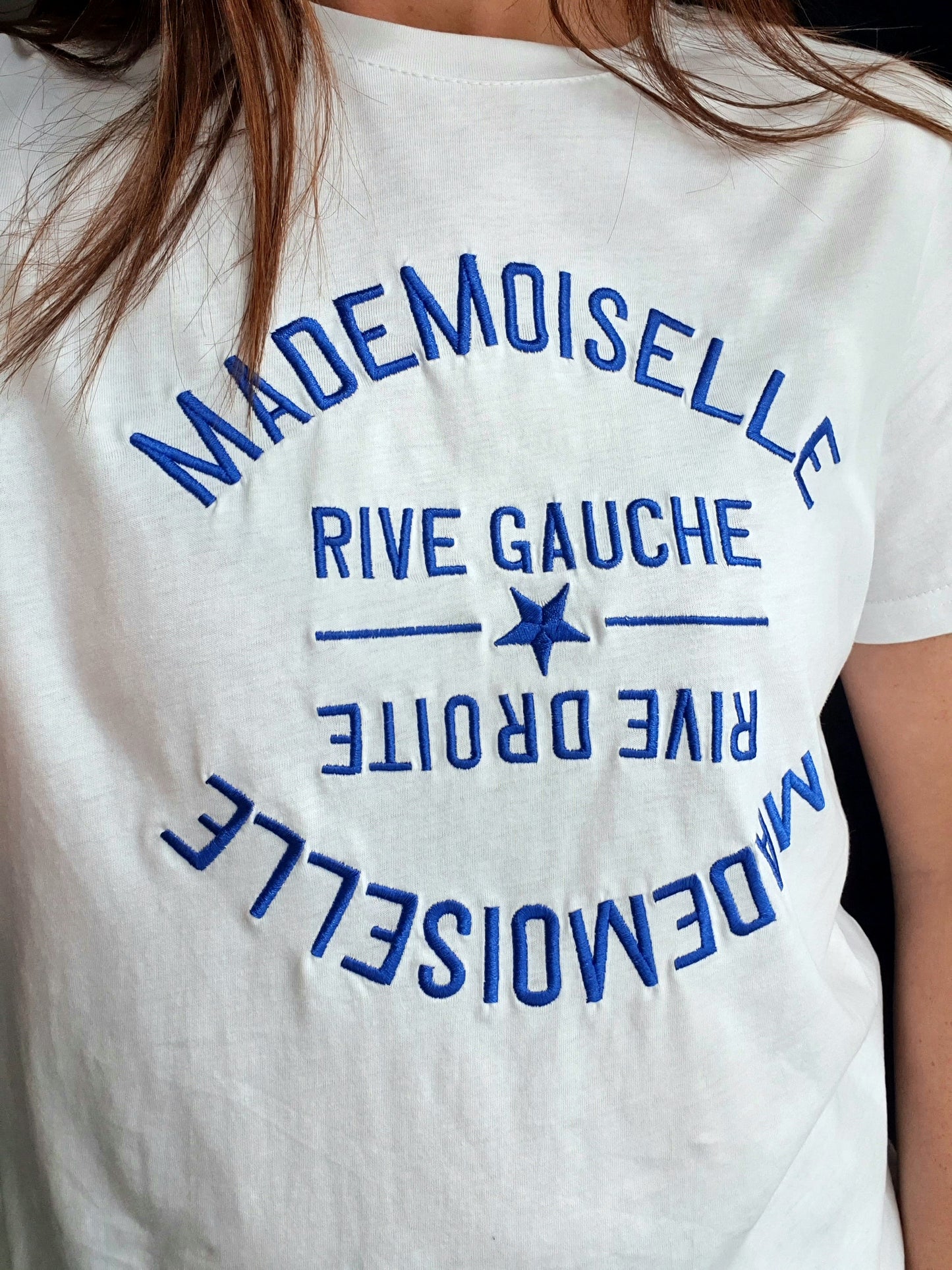 T-shirt RIVE DROITE (blanc/bleu)