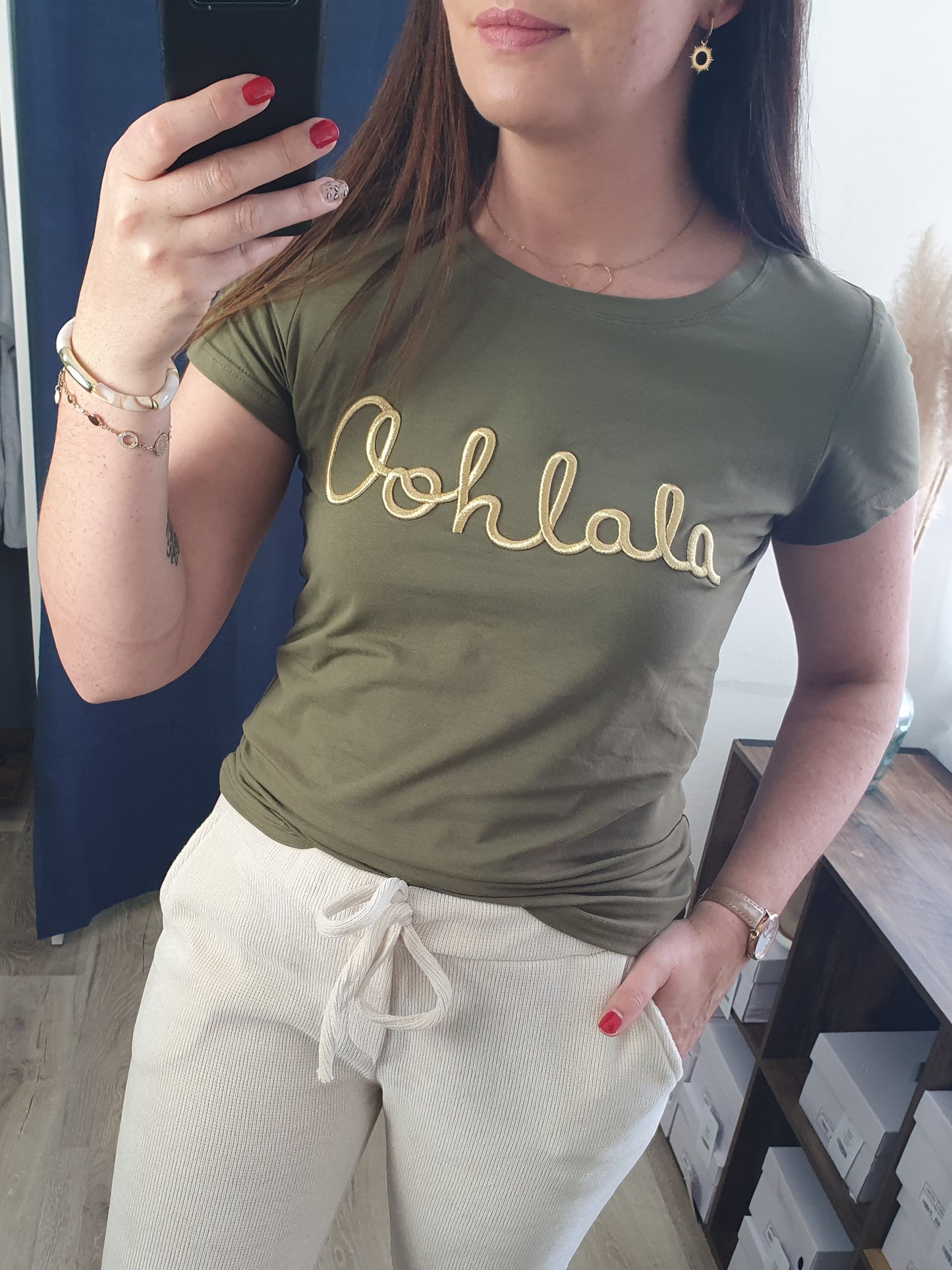 T-shirt OOHLALA (kaki/or)