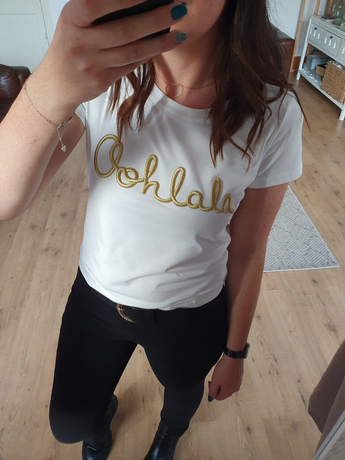 T-shirt OOHLALA (blanc/or)